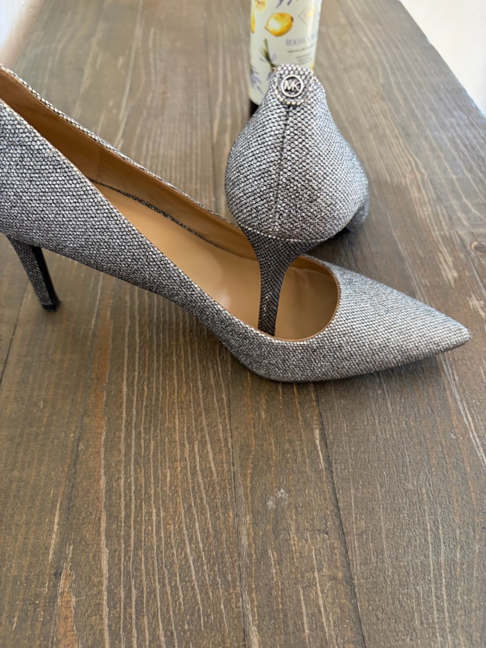 MICHAEL Michael Kors Silver-Tone Pointed Toe Stiletto Pumps